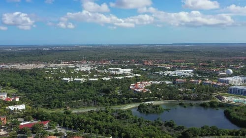 Aerial View From Drone with Caribbean City