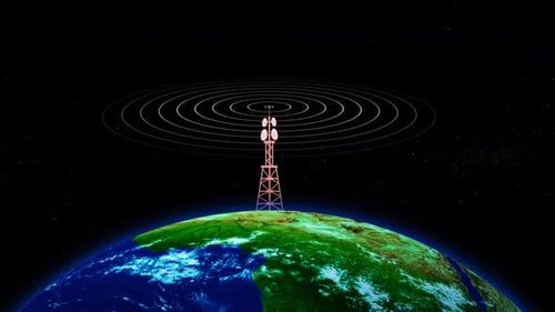 Network Tower signal In The Planet Earth