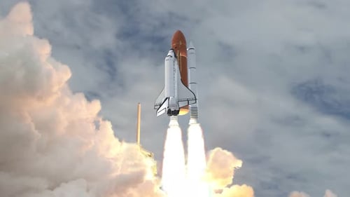 Dynamic Space Shuttle Rocket Launch