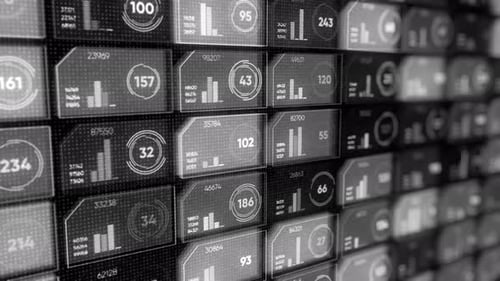 Close up of CPU chips on black circuit board