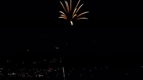 Fireworks Flashing in the Evening