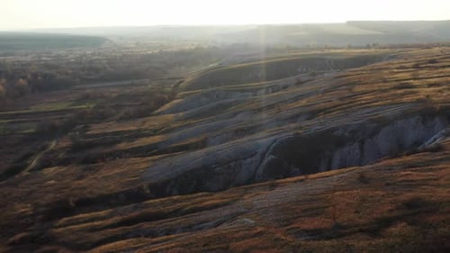 Top View of Famous Chalk Mountains of the Dvurechansky National Park in the Kharkov Region, Ukraine