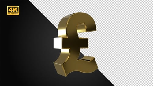 Goldenes rotierendes Pfundsymbol -