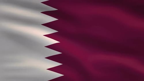 Realistic Waving Qatar Flag Animation Loop