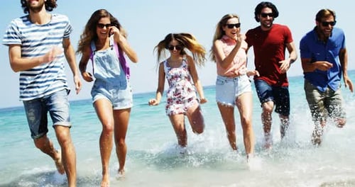 Friends enjoying together at beach