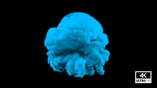 Fluid Blue Smoke Burst and Dissipation Element