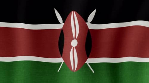 Realistic Waving Kenya National Flag Seamless Loop