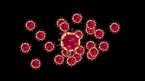 Animated 3D Medical Virus Particles Rotating Loop