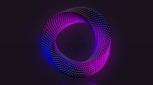 3d Render Abstract Ring Rotating. Moebius Ring