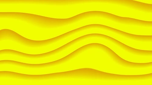 Abstract Wavy Flowing Yellow Lines Motion Background