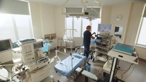 Clean Operating Room with Modern Medical Equipment