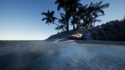 Tropical Island of Maldives in Ocean