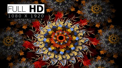Dynamic Ornamental Leaf Mandala Looping Motion Background