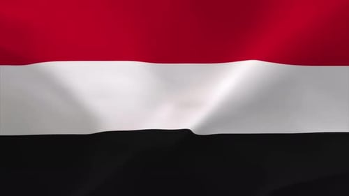 Realistic Yemen Flag Waving Animation