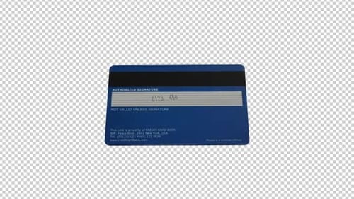 Animated 3D Credit Card Rotation on Alpha Channel