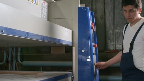 Worker Monitoring Equipment Work in Workshop