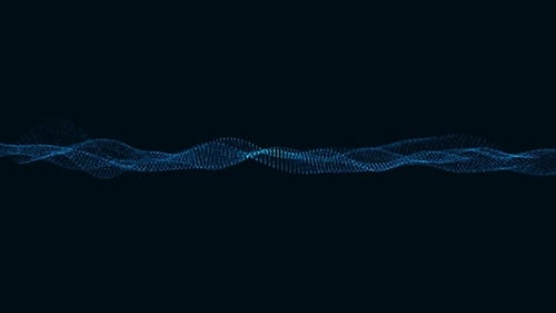 Abstract Blue Particle Wave Flowing Technology Background