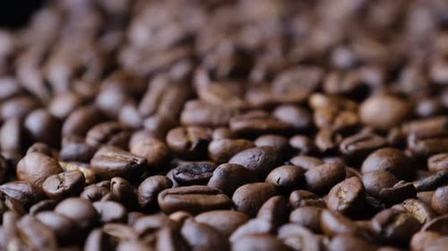 Roasted Coffee Beans Close Up Full Shot
