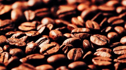 Roasted Coffee Beans Rotating.