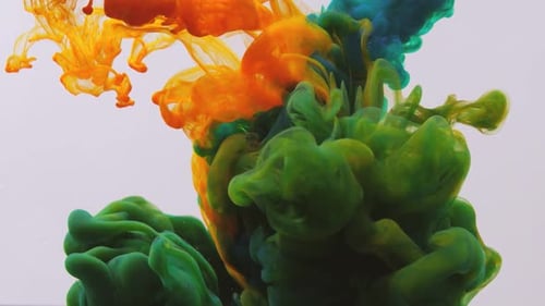 Colorful Dye Flowing and Mixing Abstractly