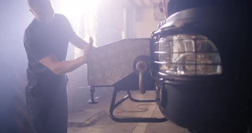 Crop Firefighter Washing Fire Engine