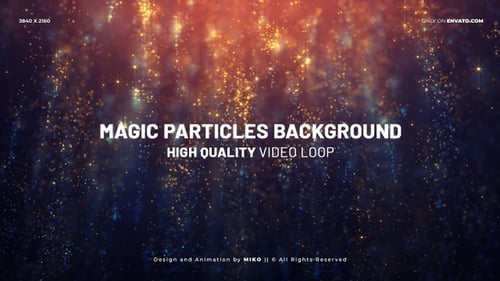 Falling Golden and Blue Glitter Particles Abstract Background