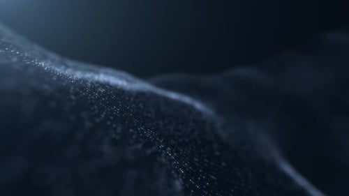 Glitzernde glühende Partikel fließen auf dunklem Hintergrund