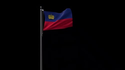 Waving Flag of Liechtenstein with Alpha Channel