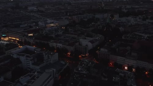Aerial View of City at Night