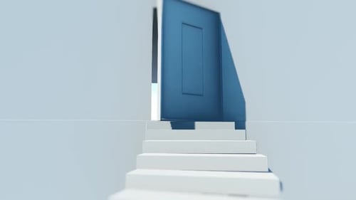 Minimalist Door Opening to Bright Light Transition
