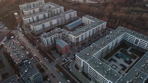 Aerial View of Residential Area in Europe City
