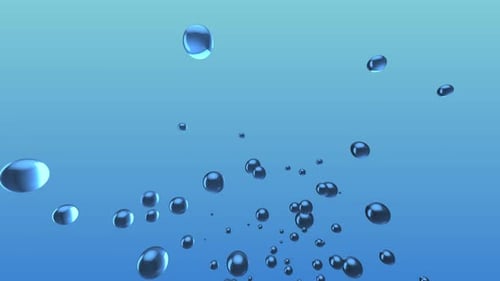 Animated Blue Water Bubbles Rising Seamless Loop