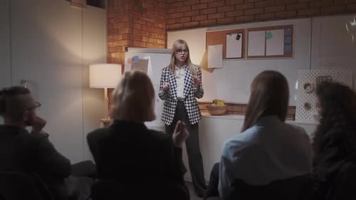 Business Presentation in Modern Office