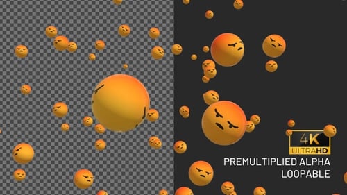 Animated Angry Emoji Faces Floating Background