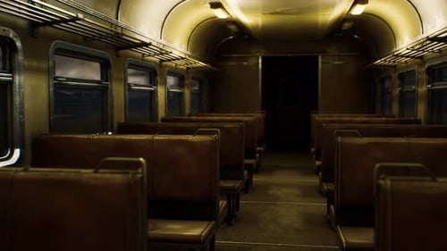 Intérieur de l'ancien train électrique soviétique