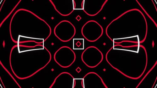 Red White Pulsating Abstraction Changing Pattern 02