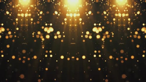 Golden Glowing Particles and Stars Festive Awards Background