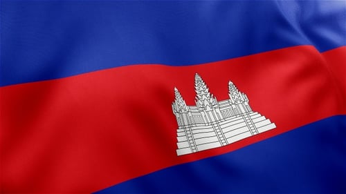 Realistic Waving Cambodia Flag Loop Background