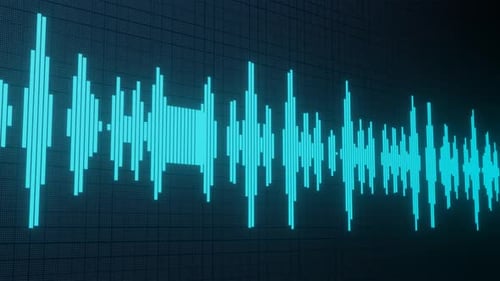 Futuristic Blue Audio Equalizer Spectrum Waveform Animation