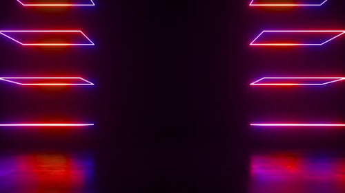 Dynamic Neon Glowing Parallelograms Background Animation