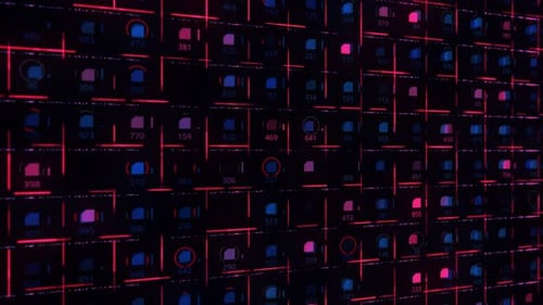 Abstract animation of futuristic information technology concept