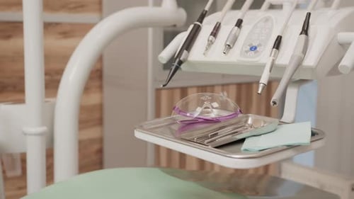 Dental Tools Displayed in Modern Dentist Office