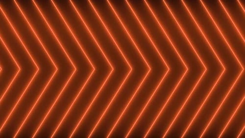 Animated Neon Orange Chevron Lines Glowing Motion Background