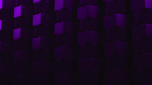 Dynamic Geometric Purple Cubes Waving Background Loop
