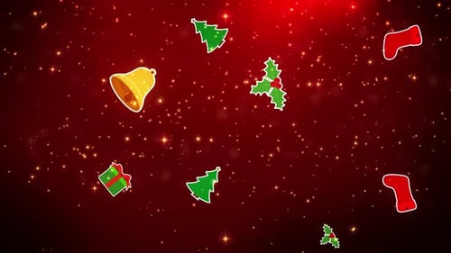 Christmas Holiday Elements Falling Loop Background Animation