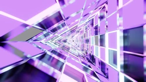 Light Purple And Pink Trianlge Vj Loop Tunnel HD