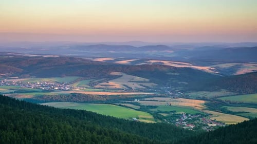 Morning Sunrise over Countryside Landsacpe