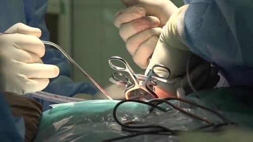 Surgical Procedure Close Up in Hospital Operating Room