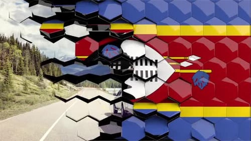 Geometric Hexagon Transition and Flag Reveal