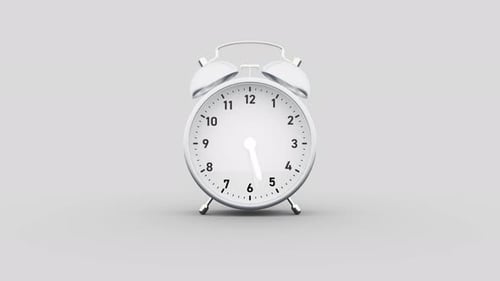 Modern White Alarm Clock Time Passing Animation